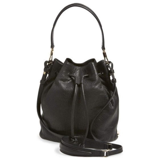 Elizabeth and James Leather Sling Bucket Bag Backpack Black main image 11